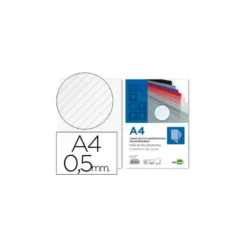 Tapa de Encuadernacion Polipropileno Rayado Liderpapel DIN A4 Transparente 0.5mm pack 100 uds