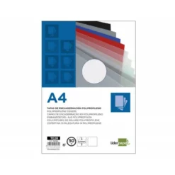 Tapa de Encuadernacion Polipropileno Rayado Liderpapel DIN A4 Transparente 0.5mm pack 100 uds