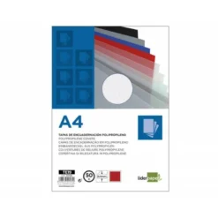 Tapa de Encuadernacion Polipropileno Rayado Liderpapel DIN A4 Rojo 0.5mm pack 100 uds