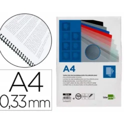 Tapa de Encuadernacion Polipropileno Liderpapel DIN A4 Transparente 0.33mm pack 150 uds