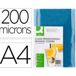 Tapa de Encuadernacion Pvc Q connect Din A4 Incolora 200 MC pack 100 uds