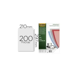 Tapa de Encuadernacion PVC Fellowes DIN A4 Color Transparente Cristal 200 micras pack 100 uds