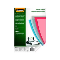 Tapa de Encuadernacion PVC Fellowes DIN A4 Color Transparente Cristal 200 micras pack 100 uds