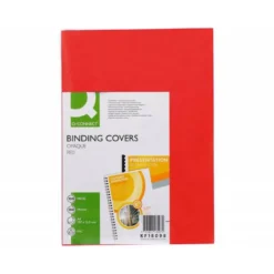 TAPA DE ENCUADERNACION Q-CONNECT PVC DIN A4 OPACA ROJO 180 MICRAS CAJA 100 UNIDADES