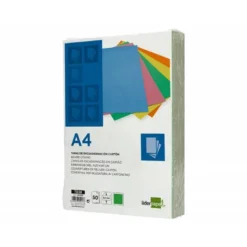TAPA ENCUADERNACION LIDERPAPEL CARTON DIN A4 0,9MM VERDE FLUOR PAQUETE DE 50 UNIDADES