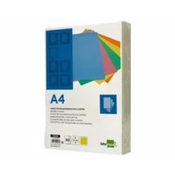 TAPA ENCUADERNACION LIDERPAPEL CARTON A4 0,9MM AMARILLO FLUOR PAQUETE DE 50 UNIDADES