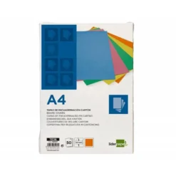 TAPA ENCUADERNACION LIDERPAPEL CARTON DIN A4 0,9MM NARANJA FLUOR PAQUETE DE 50 UNIDADES
