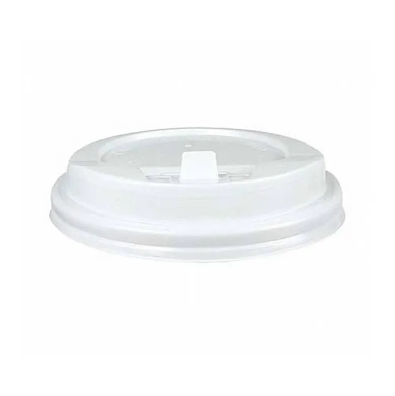 TAPA PARA VASO BUNZL 280 ML POLIESTIRENO CON ORIFICIO PAQUETE DE 100 UNIDADES