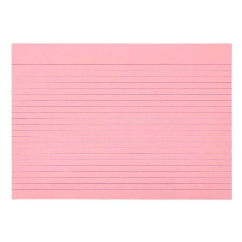 TARJETA LIDERPAPEL PARA ESTUDIAR RAYADA CARTULINA DE COLORES 170 GR/M2 125X200MM PAQUETE DE 200 UNIDADES