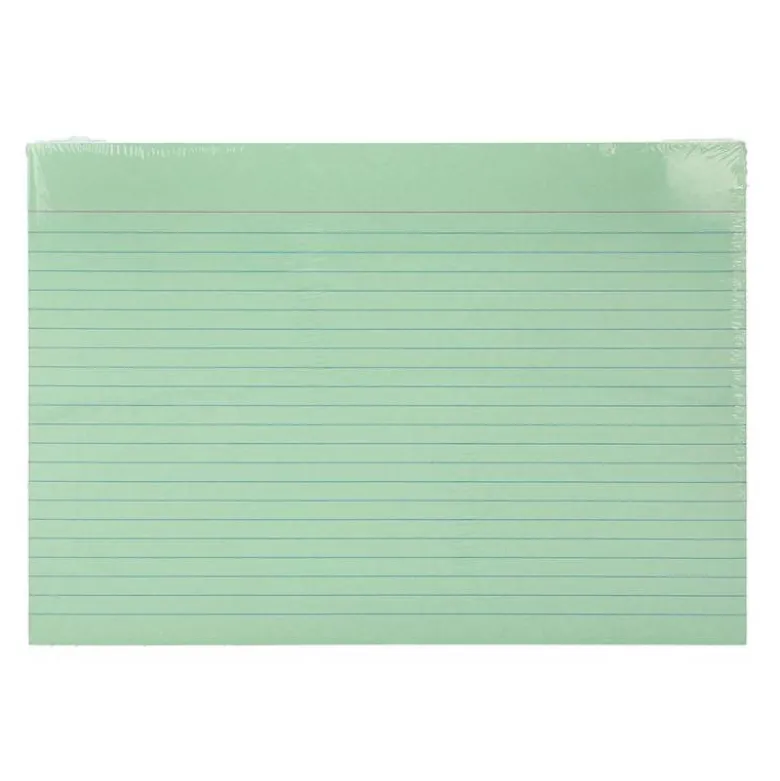 TARJETA LIDERPAPEL PARA ESTUDIAR RAYADA CARTULINA DE COLORES 170 GR/M2 160X220MM PAQUETE DE 200 UNIDADES