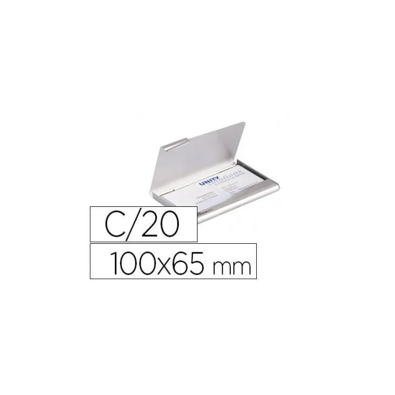 Tarjetero Durable aluminio color plata 20 tarjetas