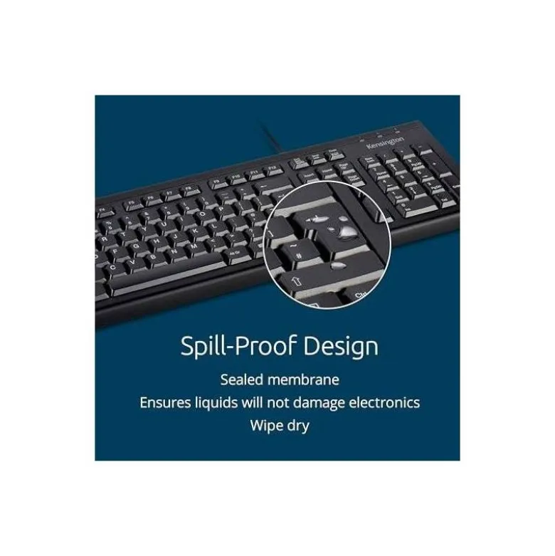 TECLADO KENSINGTON KB100 EQ CON CABLE 2400 DPI USB-A COLOR NEGRO