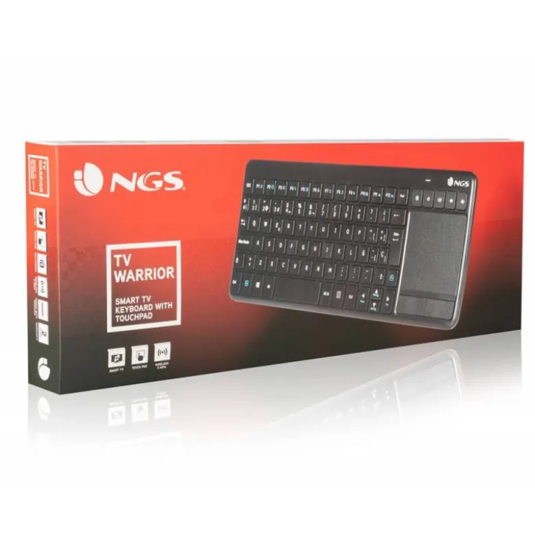 TECLADO NGS WARRIOR INALAMBRICO TOUCH PAD CON TECLAS MULTIMEDIA DE 2,4 GHZ COLOR NEGRO
