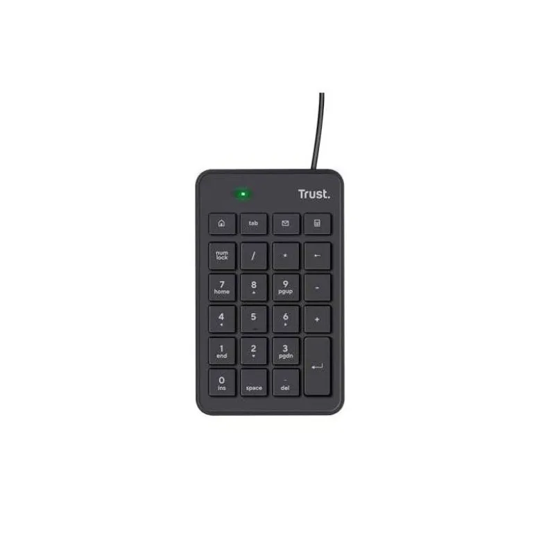 TECLADO NUMERICO TRUST XALAS NUMPAD CON CABLE LONGITUD 145 CM USB 2.0 COLOR NEGRO