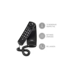 TELEFONO SPC SOBREMESA/MURAL ORIGINAL LITE 2 LED CON RELLAMADA 10 MEMORIAS COLOR NEGRO
