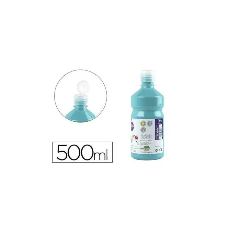 Tempera Liderpapel color azul turquesa 500 cc