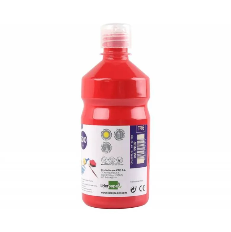 Tempera Liderpapel color rojo 500 cc