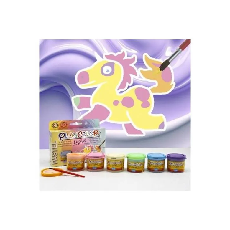 TEMPERA LIQUIDA PLAYCOLOR LIQUID PASTEL 40 ML CAJA DE 6 UNIDADES COLORES SURTIDOS