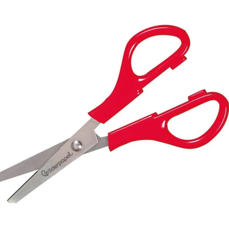 Tijera escolar Liderpapel Acero inoxidable punta redondeada 14cm