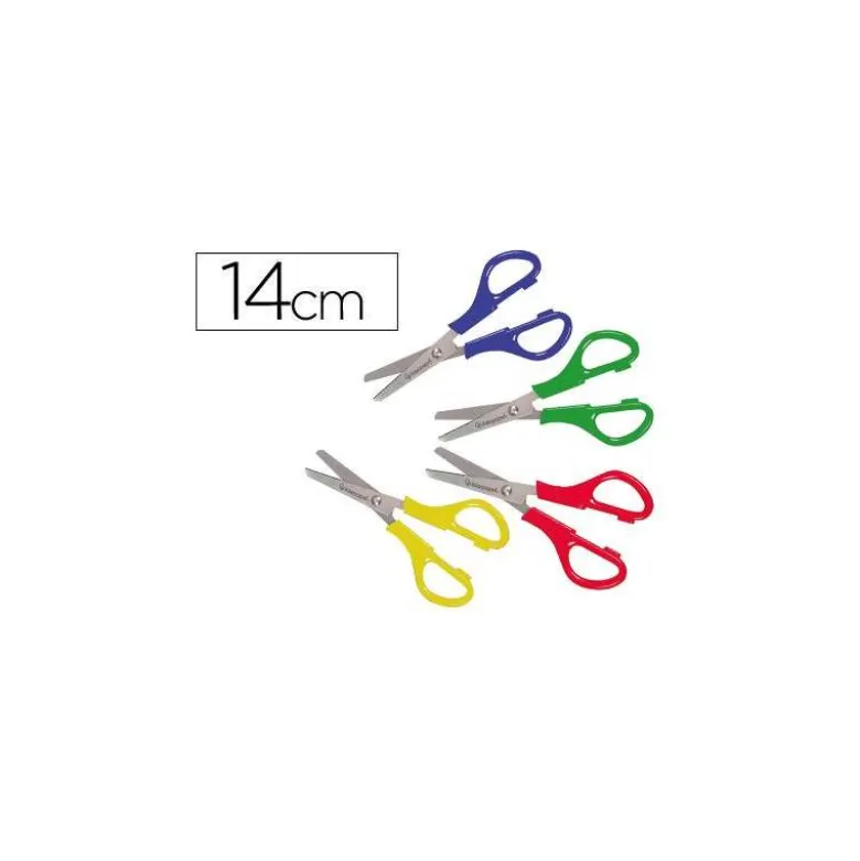 Tijera escolar Liderpapel Acero inoxidable punta redondeada 14cm