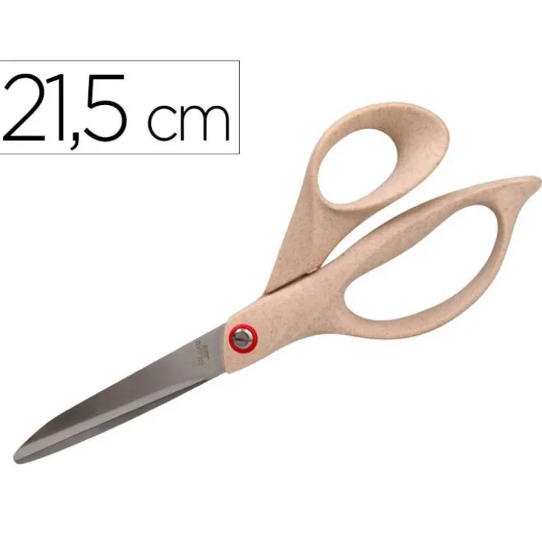 TIJERA OFICINA LIDERPAPEL ACERO INOXIDABLE MANGO ECO MATERIAL 8" 21,5 CM EN BLISTER