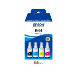 TINTA EPSON 664 COLOR AMARILLO, MAGENTA, CIAN Y NEGRO C13T664640 ECOTANK L300 / L355 / L555 / ET-2500 / ET-2550 / ET-2600