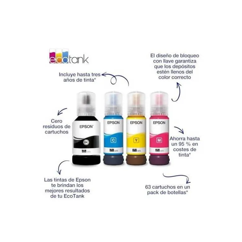 TINTA EPSON 102 ECOTANK ET-2700 / ET-2750 / ET-2751 / ET-2756 / ET-3700 NEGRO, CIAN, MARILLO Y MAGENTA C13T03R640