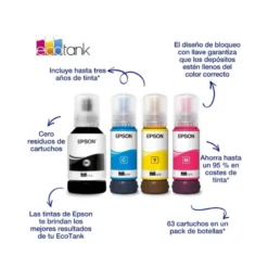 TINTA EPSON ECOTANK 102 ET-2700 / 2750 / 3700 / 3750 / 4750 BOTE DE 70 ML CIAN 6.000 PAG