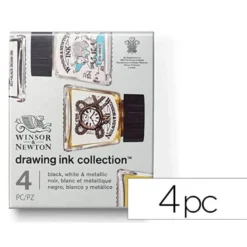 TINTA CALIGRAFICA WINSOR&NEWTON SET DE 4 BOTES COLORES METALICOS 14 ML