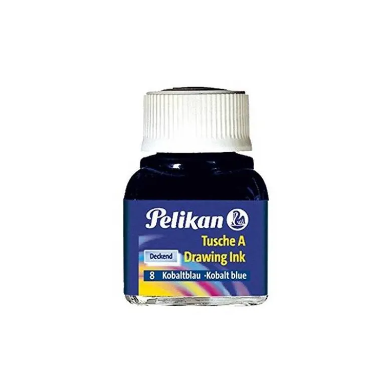 Tinta china pelikan azul cobalto bote de 10 ml.