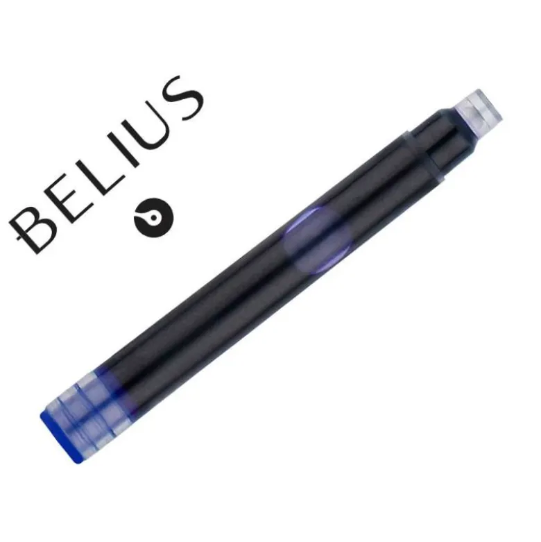 TINTA ESTILOGRAFICA BELIUS AZUL CAJA 6 CARTUCHOS