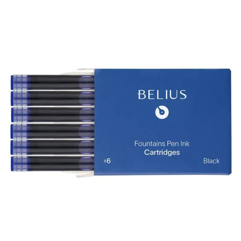 TINTA ESTILOGRAFICA BELIUS AZUL CAJA 6 CARTUCHOS