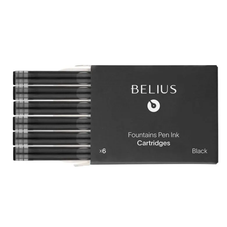 TINTA ESTILOGRAFICA BELIUS NEGRO CAJA 6 CARTUCHOS