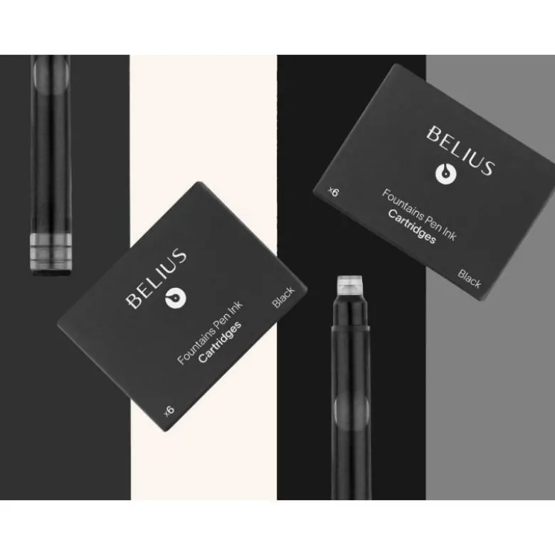 TINTA ESTILOGRAFICA BELIUS NEGRO CAJA 6 CARTUCHOS