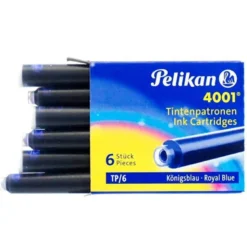 Tinta para plumas pelikan azul real caja 6 cartuchos