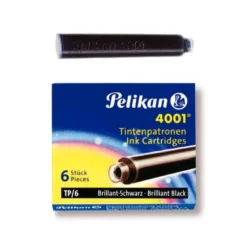 Tinta para plumas pelikan negra caja 6 cartuchos