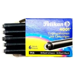 Tinta para plumas pelikan negra caja 6 cartuchos