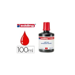 Tinta permanente rotulador Edding T-100 color rojo