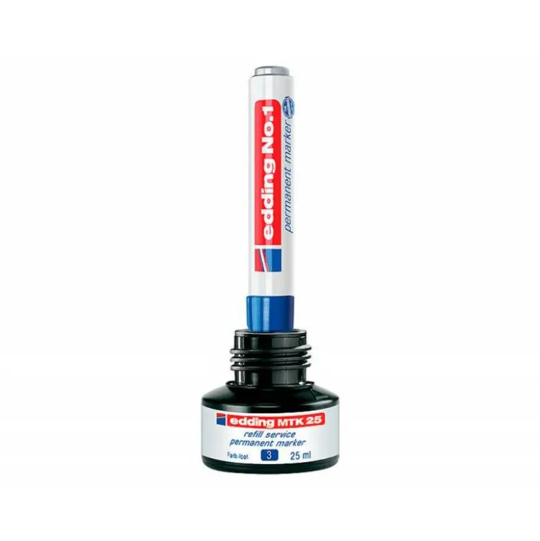 TINTA ROTULADOR EDDING MTK25 CON SISTEMA CAPILAR COLOR NEGRO FRASCO DE 25 ML