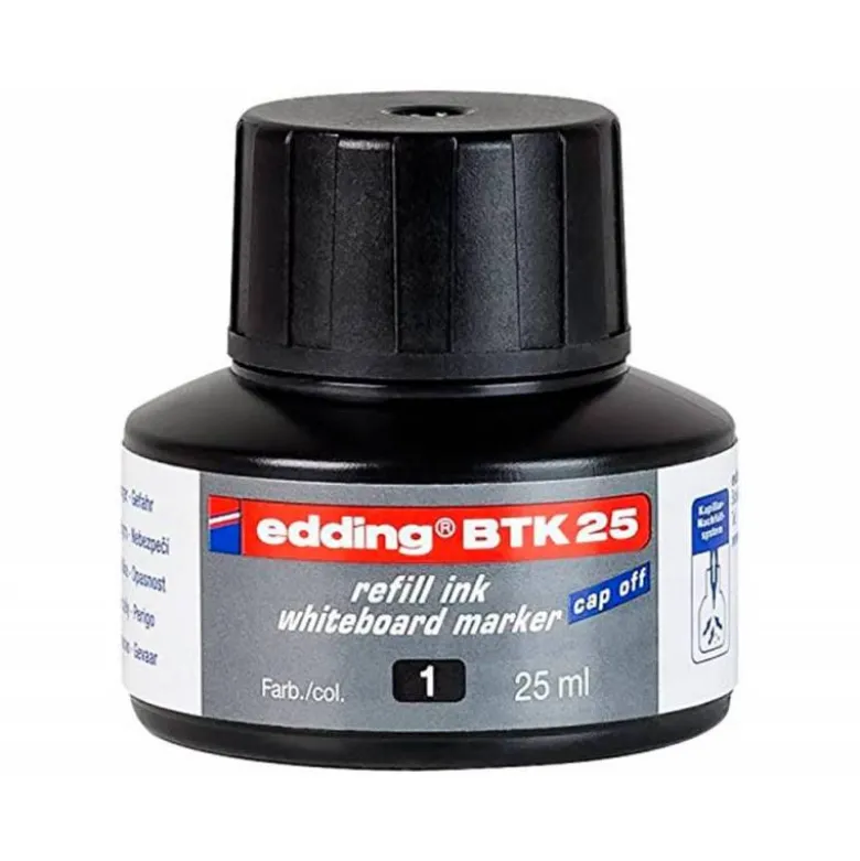 TINTA ROTULADOR EDDING PIZARRA BLANCA BTK-25 COLOR NEGRO FRASCO DE 25 ML
