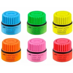 TINTA ROTULADOR FABER CASTELL TEXTLINER FLUORESCENTE 1549 CON SISTEMA CAPILAR COLOR VERDE FRASCO DE 30 ML