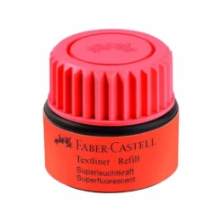 TINTA ROTULADOR FABER CASTELL TEXTLINER FLUORESCENTE 1549 CON SISTEMA CAPILAR COLOR ROJO FRASCO DE 30 ML