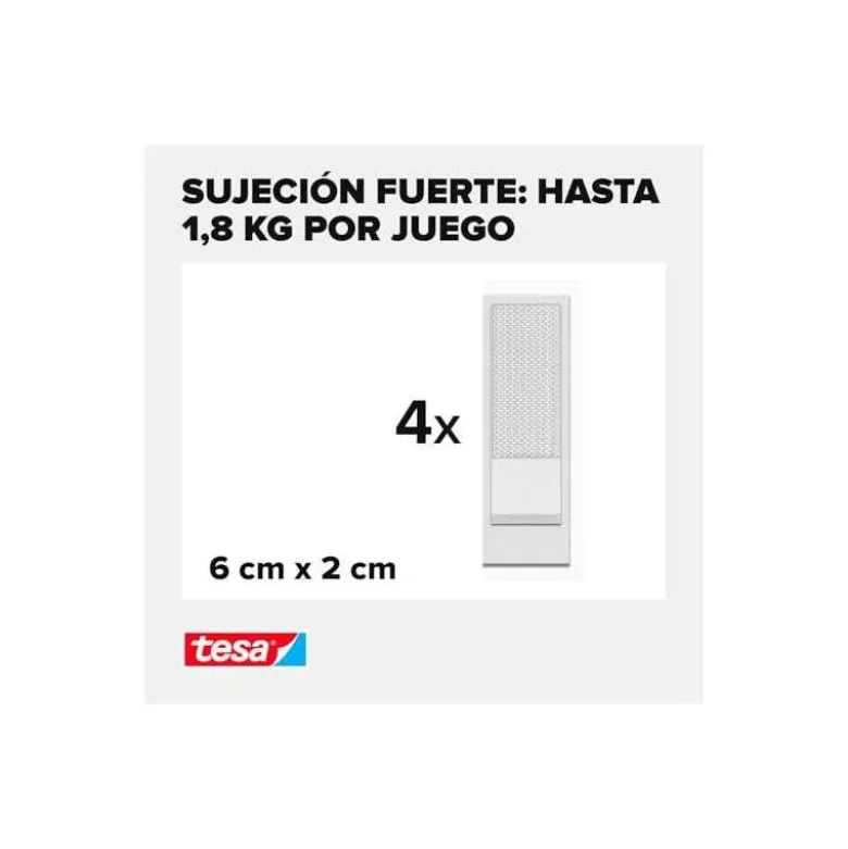 TIRA ADHESIVA TESA POWERSTRIPS CLICK HASTA 1,8 KG 4X2