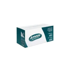TOALLA SECAMANOS AMOOS INDUSTRIAL 2 CAPAS 32G/M2 21X22 CM CAJA DE 20 PAQUETES DE 142 UNIDADES
