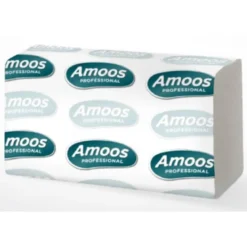 TOALLA SECAMANOS AMOOS INDUSTRIAL 2 CAPAS 32G/M2 21X22 CM CAJA DE 20 PAQUETES DE 142 UNIDADES