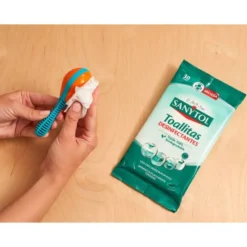 TOALLITA DESINFECTANTE SANYTOL BIODEGRADABLE PAQUETE DE 24 UNIDADES
