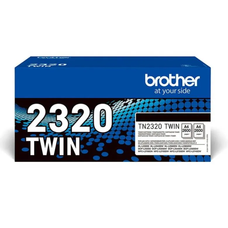 TONER BROTHER TN-2320 DCPL2520DW /2540D/ MFCL2700DW / 2720DW / 2740DW NEGRO 2600 PAGINAS PACK 2 UNIDADES