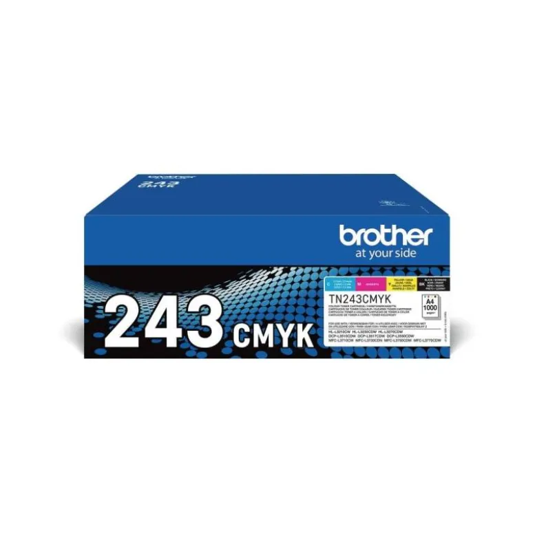 TONER BROTHER TN243CMYK DCP-L3510CDW / HL-L3270CDW / MFC-L3710CW MULTIPACK NEGRO AMARILLO MAGENTA CIAN 1000