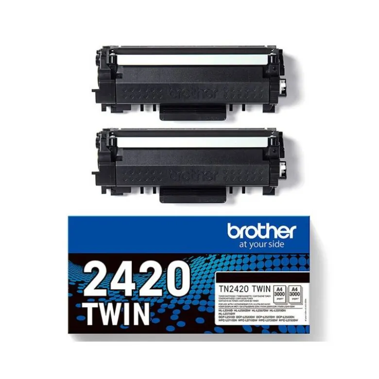 TONER BROTHER TN2420TWIN PARA DCP-L2510/ 2530 / 2550 / HL-L2375 NEGRO 3000 PAGINAS PACK 2 UNIDADES