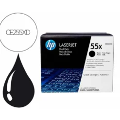 TONER HP LASERJET CE255XD NEGRO 12500 PAG PACK 2